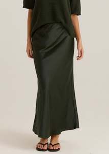 Sass: TOP SELLER-JASPER SLIP SKIRT-Olive