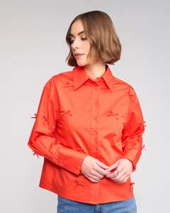 K5106 Bow Shirt-Lava