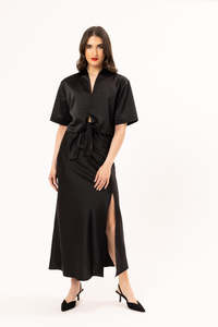 Seeking Lola: VIVA SKIRT-BLACK SATIN