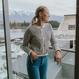 Vivian Cardigan-White Check