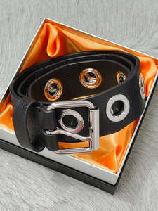 Lemon Tree: Eyelet BeltJet Black