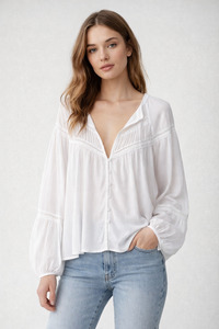 Pre Order: CAITLIN BLOUSE-WHITE-PRE ORDER DUE FEB
