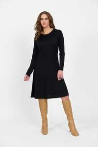 Merino Wool: Vassalli Merino Dress-Black