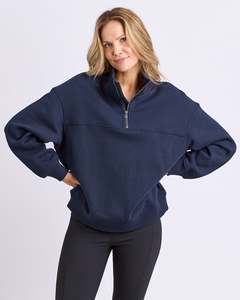 FOXWOOD COLLEGE CREW-NAVY RED