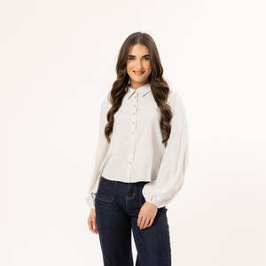 VALENTINA BLOUSE-WHITE STRIPE