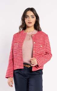New Arrivals: SEINE BLAZER-Pink herringbone/pink