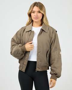 ALL ABOUT EVE Active Luxe Bomber Mocha-PRE ORDER DUE LATE MARCH