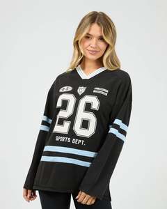 All About Eve: ALL ABOUT EVE VARSITY CLUB L/S TEE-BLACK