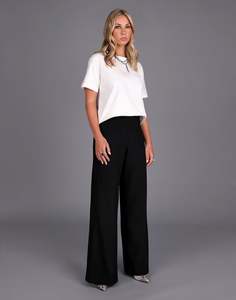 Storm: WIDE LEG KNIT TUX PANT -BLACK