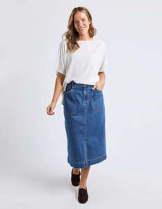 LONG ATLAS SKIRT-DARK BLUE