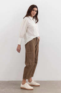 Mi Moso: Moss Bailey Barrel jean - brown wash