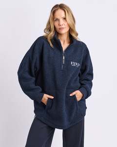 Foxwood: FOXWOOD WEEKEND BOUCLE CREW-NAVY