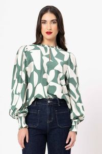 Seeking Lola: Seeking Lola MOVEMENT BLOUSE-FOREST SHADOW
