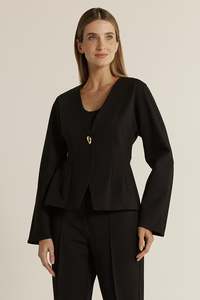 PIA PONTE JACKET-BLACK