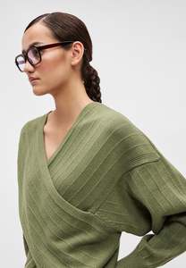 MSCH Zinelle Rachelle Wrap Pullover-OLIVEINE