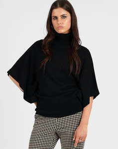 Batwing Roll Neck Merino Sweater