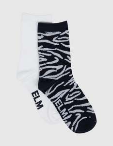 Two Pack Ankle Socks Zuri Print