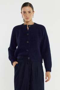 POSIE FLUFFY CARDI-NAVY