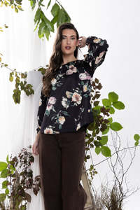 Seeking Lola: LORENZA BLOUSE-INK BLOOM