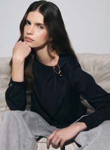 New Arrivals: ESMAEE EQUIVALENT BLOUSE - BLACK