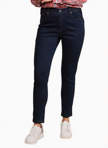 Under 50 Outlet: 5009 Vassalli Skinny Leg Ankle Grazer Jean with Side Waistband Elastic -indigo