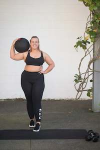 gym tights: Midnight Black Full Length Tights