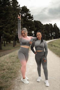 Tops: Ombre Long Sleeve Crop