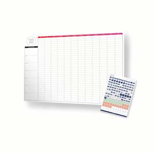 June to June Year Planner |A0 Laminated poster with Stickers + Whiteboard Marker&hellip;