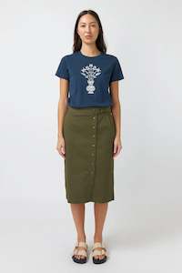 Womens: Lotus T-Shirt - Navy