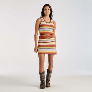 Flat Knit Mini Skirt - Sunset