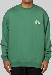 Mens Sweaters: Graffiti LCB Fleece Crew - Pine