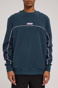 Mens Sweaters: Wisdom oversized polar fleece crew petrol