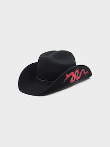 Accesssories: Serpent Cowboy Hat Black