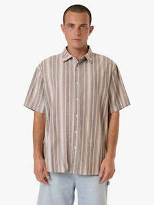 Unlocked stripe short sleeve shirt -Breen