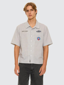 Mens: Super Charged Short Sleeve Check Work Shirt