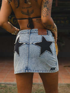 Womens: Star studded Denim Skirt
