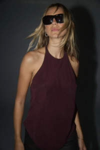 Womens: Muse Halter Top - Dark Cherry