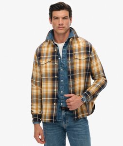 MERCHANT HEAVY CHECKED SHIRT - Yellow Navy Check