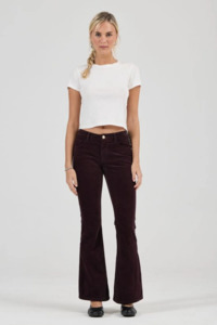 Womens: Downtown Flare Velvet dark cherry