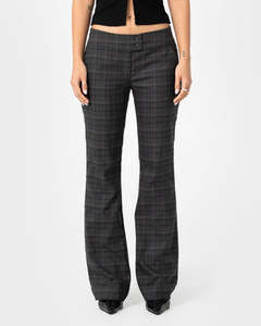 Womens: PLAID MUMMY LOW RISE SUIT PANT