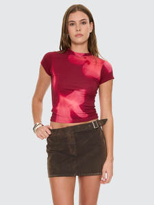 T Shirts: Nightbloom Club Tee - Garnet