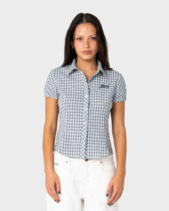 Womens: Missy May Check Shirt - Navy/Cream