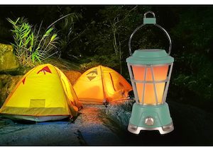 Products: Flame Effect Camping Lantern Rechargeable USB-C & AAA Backup Green - VOLANS