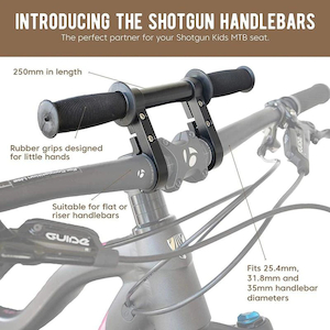 Products: Kids Handlebar with grips for MTB or Rd bicycle, Complements shotgun style seats