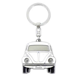 Brisa: VW Beetle Key Ring - White