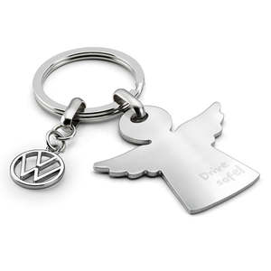 Silver Guardian Angel Key Tag