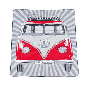 VW T1 Bus Picnic Blanket With Carrying Bag - Red