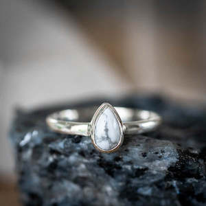 Howlite Pear Ring