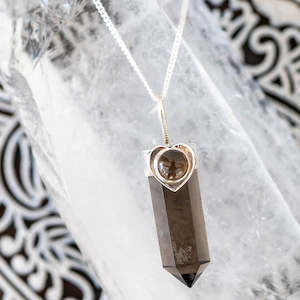 Smoky Quartz Pencil Necklace