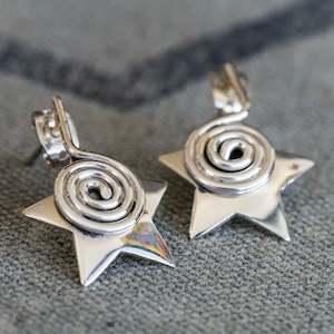 Moon Stars: Spiral Star Earrings